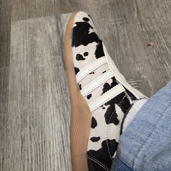adidas Taekwondo Women's Cow Print Sneakers in Black and White - Picture 4 of 5